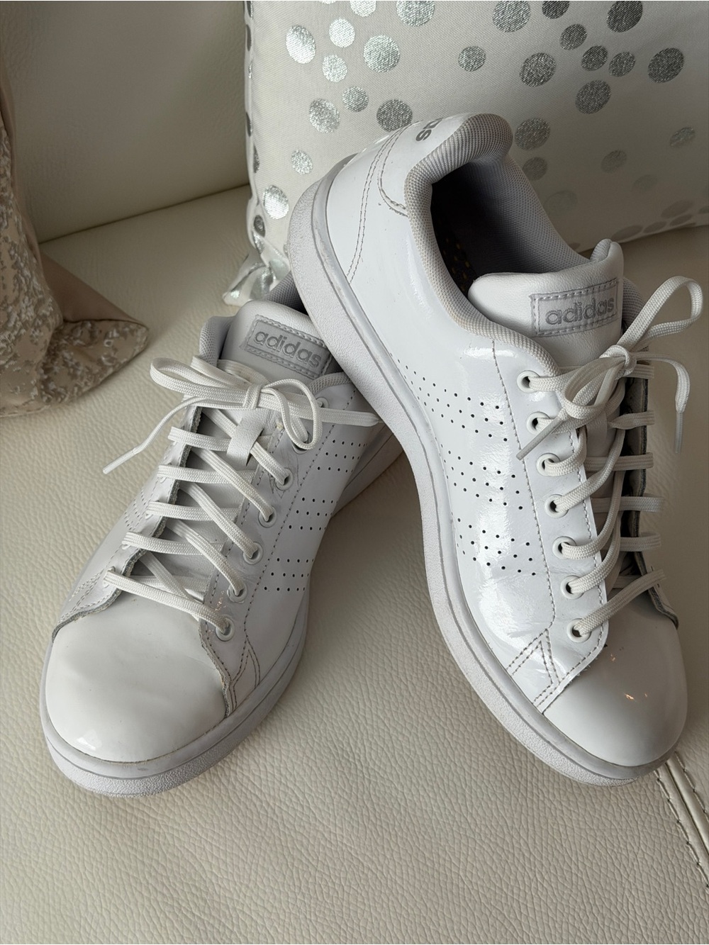 adidas White men's Low-Top Leather Sneakers